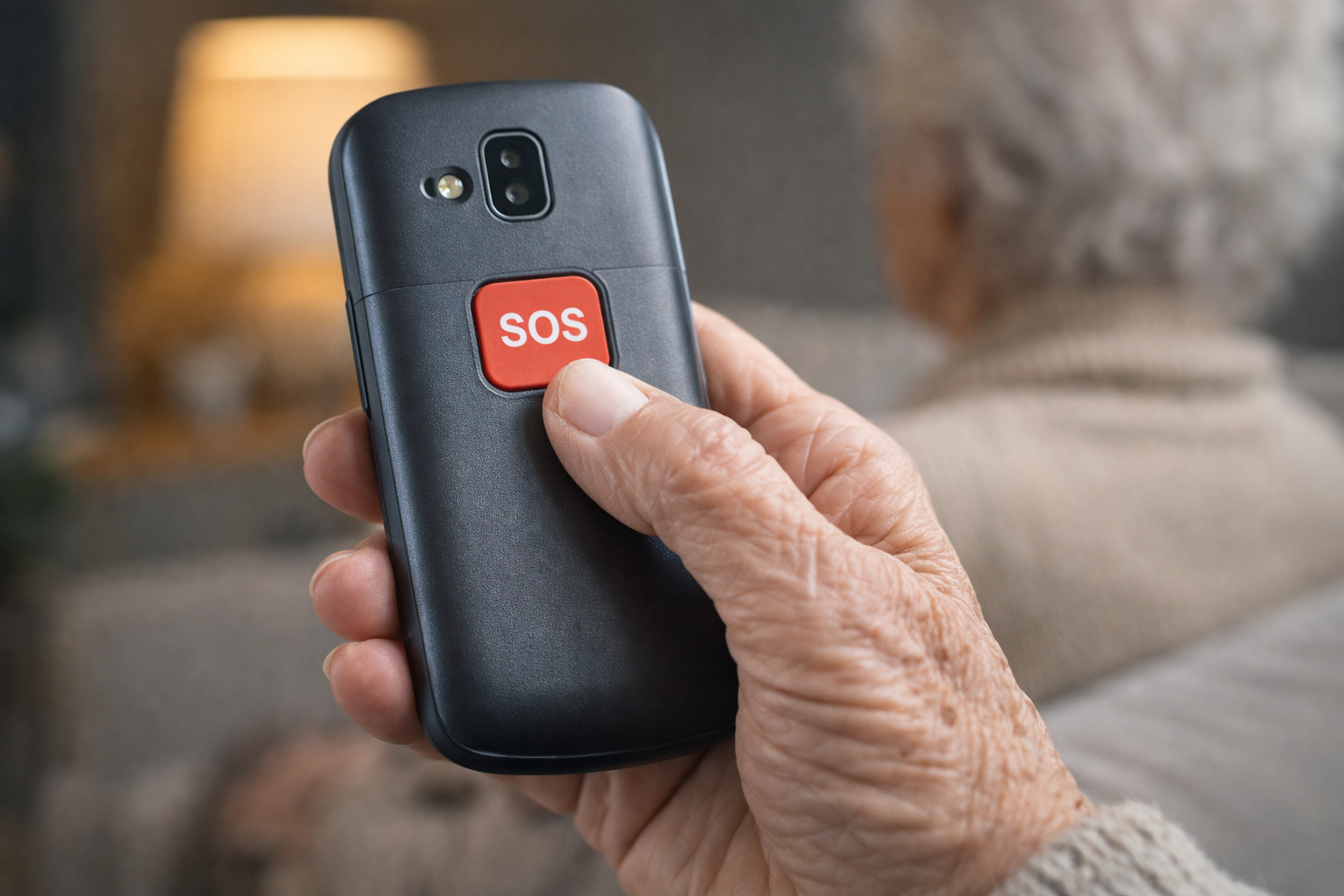 Telefono per anziani con pulsante SOS facile da usare