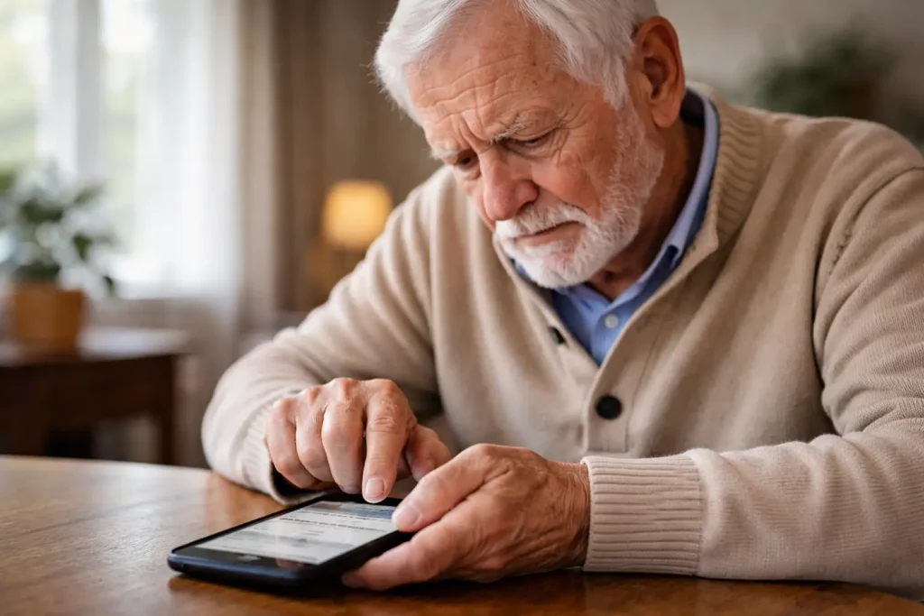 superare i problemi degli anziani con gli smartphone scrivendo lentamente