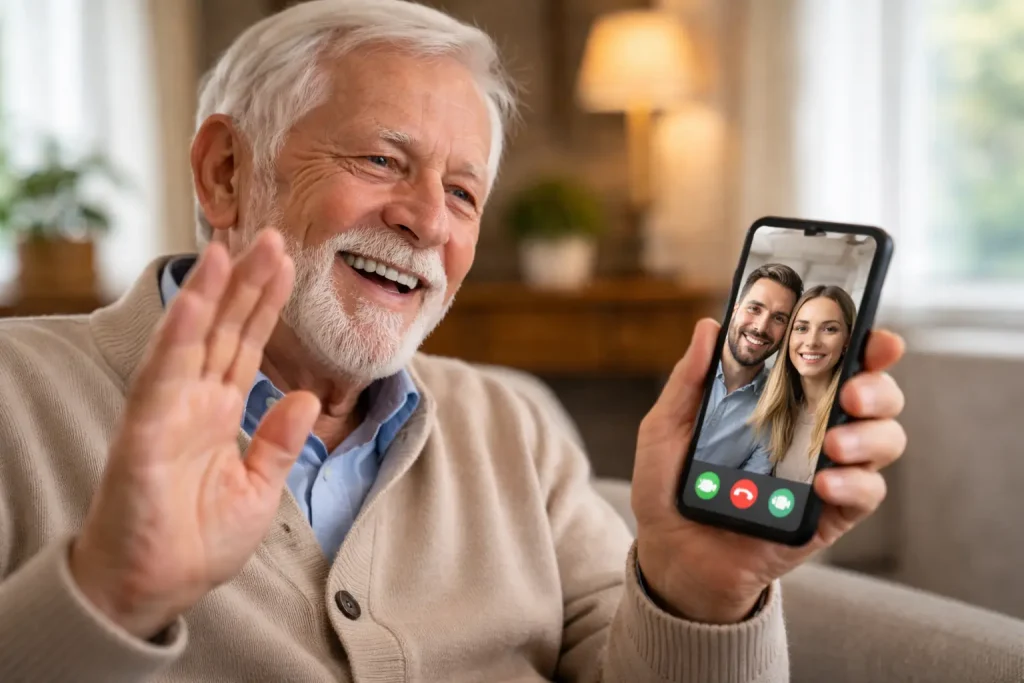 superare i problemi degli anziani con gli smartphone grazie alle videochiamate