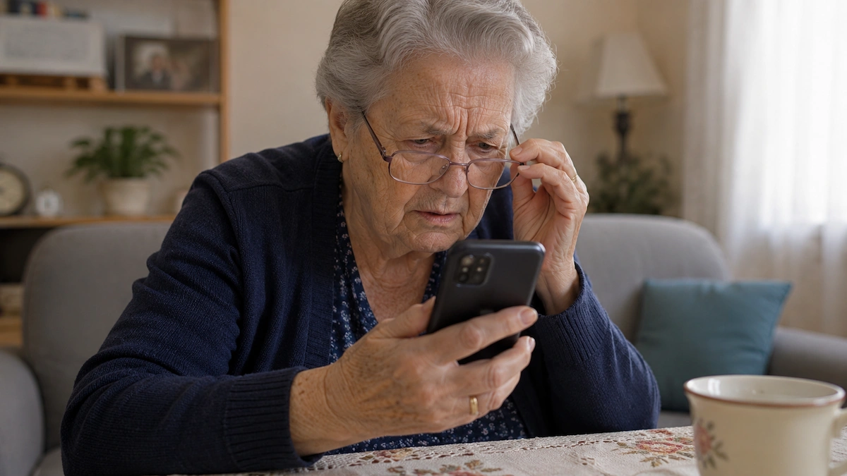 anziani fanno fatica a leggere lo schermo del telefono