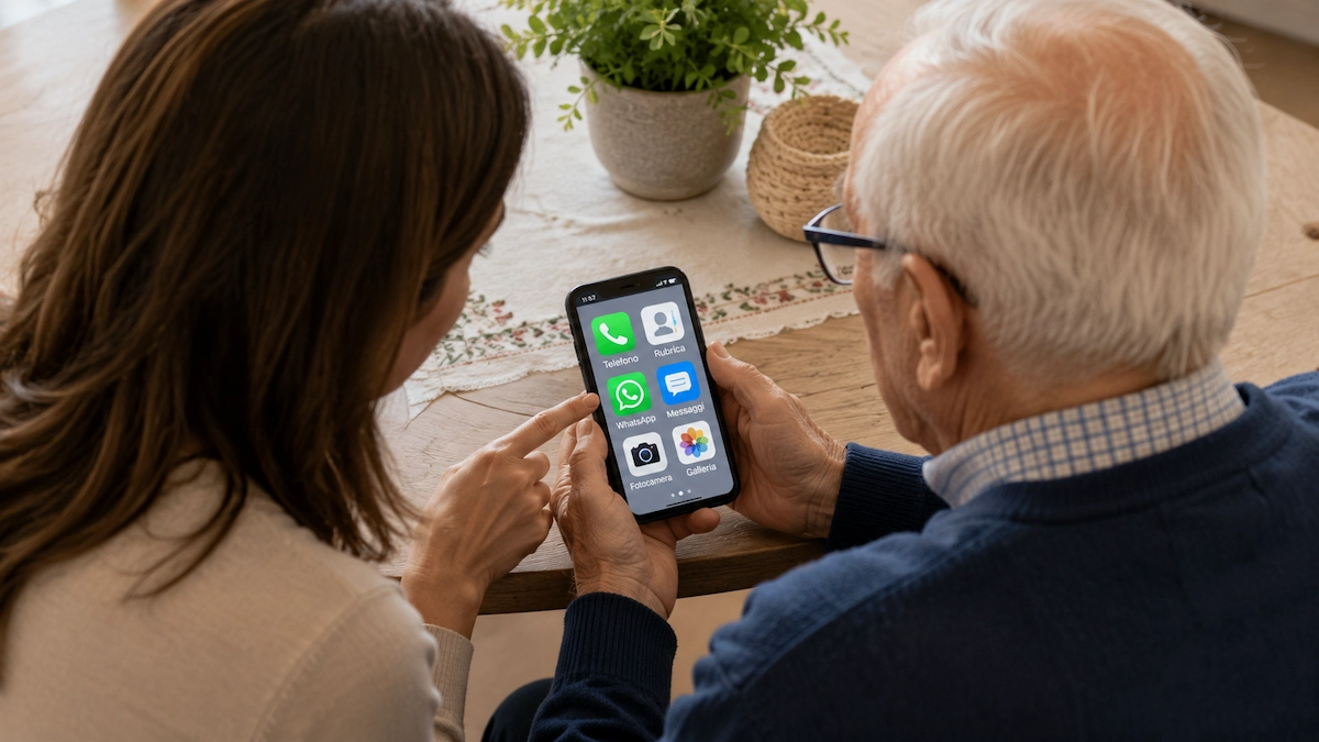 Come preparare un telefono per un anziano prima di consegnarlo con schermata semplice e icone grandi