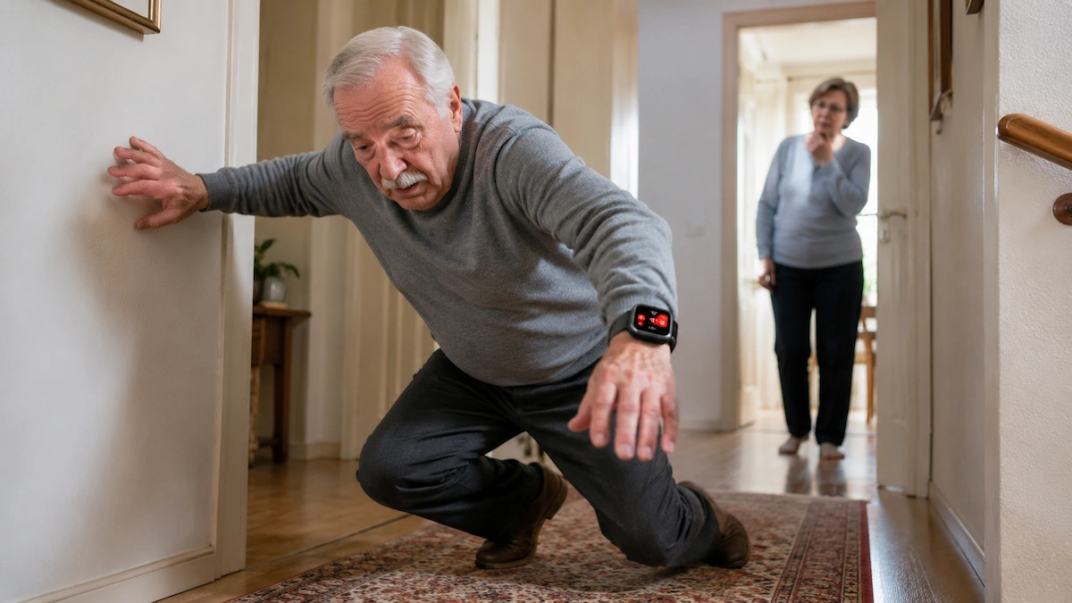 Migliori smartwatch SOS con rilevamento cadute per anziani durante una situazione di perdita di equilibrio in casa
