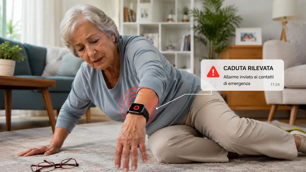 Come funziona il rilevamento cadute nei dispositivi SOS per anziani durante una caduta in casa