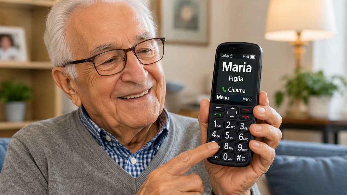 telefoni semplici per anziani con problemi di vista con tasti grandi e schermo leggibile
