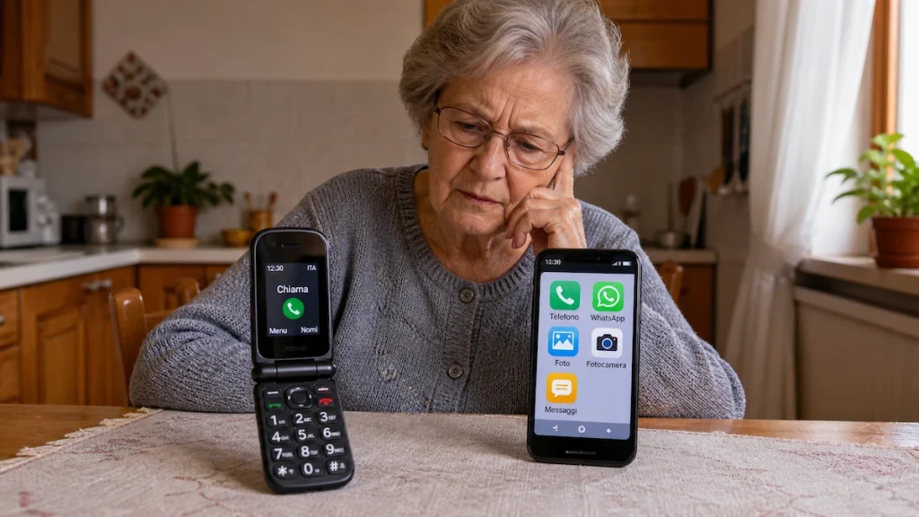 telefono a conchiglia o telefono touchscreen semplice confronto per anziani facile da usare